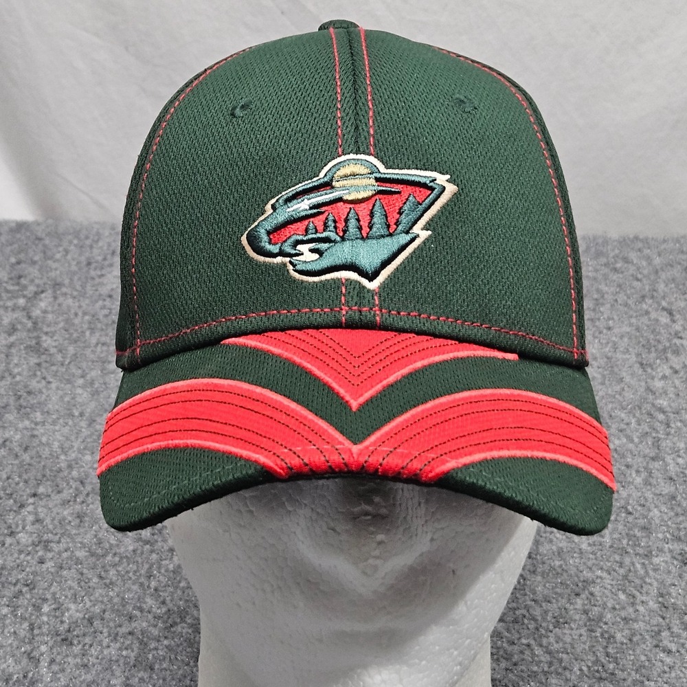 Minnesota Wild Hat Green Red Chevron Embroidered NHL Hockey Fan Gear Teamcore